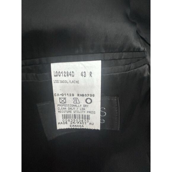 Ralph Lauren Chaps Blazer Sport 100% Wool Jacket Mens 43R Pinstripe Gray150 - Picture 14 of 15